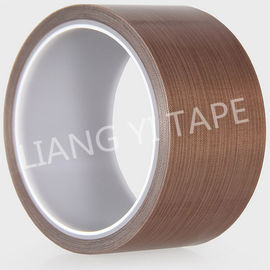 Brown Silicone PTFE Adhesive Tape , High Temperature Resist Adhesive Tape